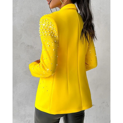 Womens Blazer with Pearl Details, Embellished Suit Jacket for Women – image 5