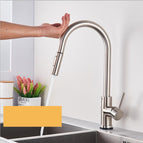 Brushed nickel with sensor