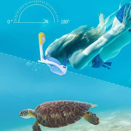 Full Face Snorkel Mask for Adults and Kids, Anti Fog Snorkeling Mask with Camera Mount, 180 Degree Snorkel Gear