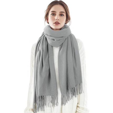 Cashmere Scarf, Warm Checked Neck Scarf for Cold Weather – image 5