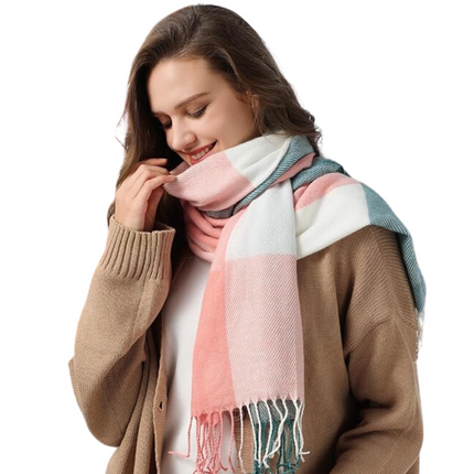Cashmere Scarf, Plaid Winter Scarves for Women – image 10
