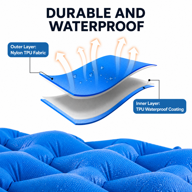 Outdoor Comfort | Camping Air Mattress with Waterproof Design | Lightweight & Durable for All Seasons