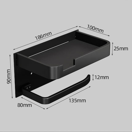Toilet Paper Holder Wall Mounted with Shelf, Bathroom Tissue Holder for Phone – image 4