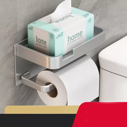 Toilet Paper Holder Wall Mounted with Shelf, Bathroom Accessories – image 10
