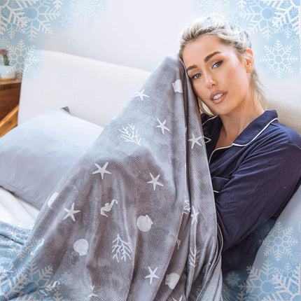 Coastal Comfort | Direct Cooling Throw Blanket with Double-Sided Effect | Lightweight & Breathable for Hot Sleepers