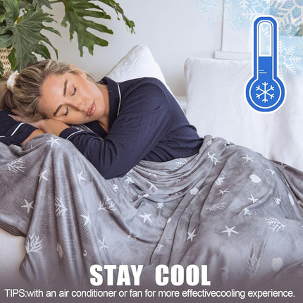 Coastal Comfort | Direct Cooling Throw Blanket with Double-Sided Effect | Lightweight & Breathable for Hot Sleepers