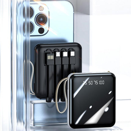 Portable Charger with Built In Cables, Mini Power Bank 5000 to 20000mAh with LED Display, Fast Charge Phone Charger