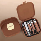 Manicure Set 7 Piece, Nail Clipper Set with Ear Cleaner and Nose Hair Tool, Portable Men Grooming Kit for Travel