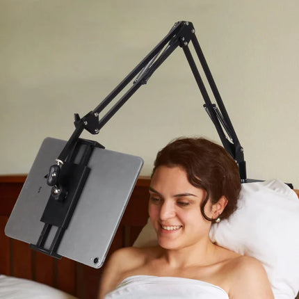 Phone Holder for Bed, Hidden Bedside Phone Mount with 4 Joint Arm