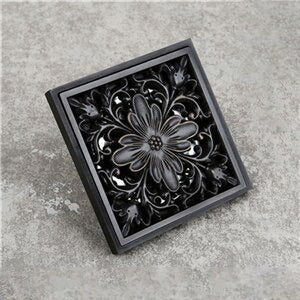 Square Shower Drain, 4 Inch Black Shower Drain Cover with Strainer – image 5