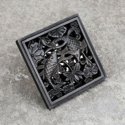 Square Shower Drain, 4 Inch Black Shower Drain Cover with Strainer – image 9