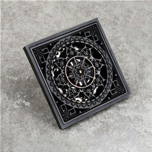 Square Shower Drain, 4 Inch Black Shower Drain Cover with Strainer – image 4