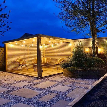 Outdoor String Lights Heavy Duty, Patio Lights Plug In, Commercial Grade Weatherproof Bistro Lights with LED Bulbs