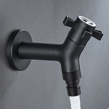 Outdoor Water Faucet, Black Stainless Steel Outdoor Spigot, Garden Hose Faucet with Long Spout, Hose Bib for Laundry
