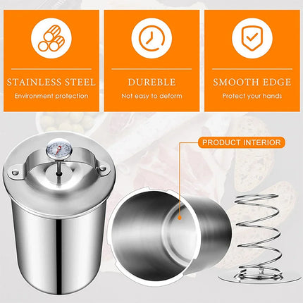 Deli Meat Press, Stainless Steel Ham Maker with Thermometer