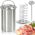 Deli Meat Press, Stainless Steel Ham Maker with Thermometer, Homemade Luncheon Meat Mold, Kitchen Gadgets