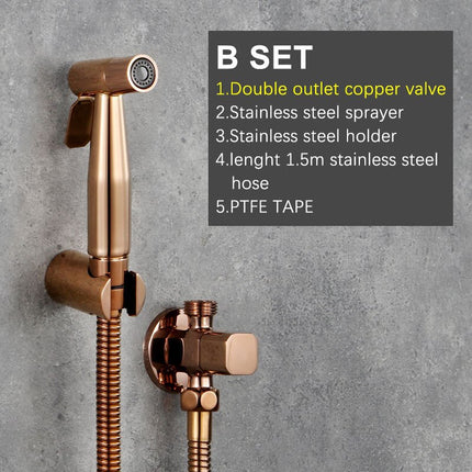 Handheld Toilet Bidet Sprayer with Hose and Holder, Stainless Steel Bidet Sprayer Set with Angle Valve – image 23