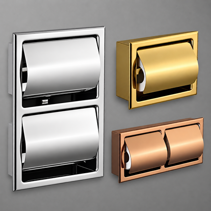 Recessed Toilet Paper Holder, In Wall Toilet Paper Holder in Polished Stainless Steel, Recessed Toilet Roll Holder