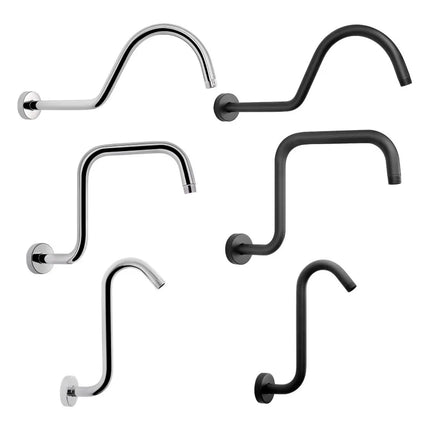 S Shaped Shower Arm, Stainless Steel Shower Head Extension Arm, Shower Head Extender, Wall Mounted Riser Pipe