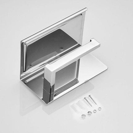 Stainless Steel Toilet Paper Holder with Shelf for Phone – image 5