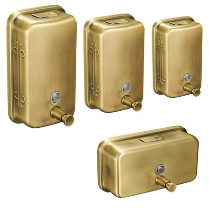 Soap Dispensers, Gold Wall Mounted Soap Dispenser for Bathroom, Stainless Steel Manual Liquid Soap Dispenser, Bathroom