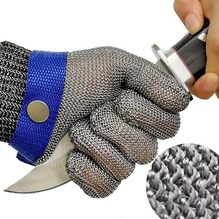 Cut Resistant Gloves, Stainless Steel Mesh Safety Gloves for Butcher and Kitchen, Protective Work Gloves