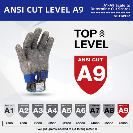 Cut Resistant Gloves, Stainless Steel Mesh Safety Gloves for Butcher and Kitchen – image 6