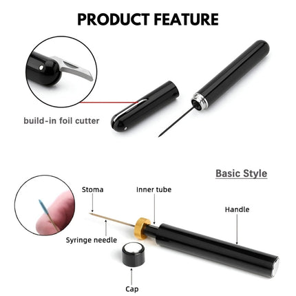 Air Pump Wine Bottle Opener, Stainless Steel Air Pressure Wine Opener with Cork Remover