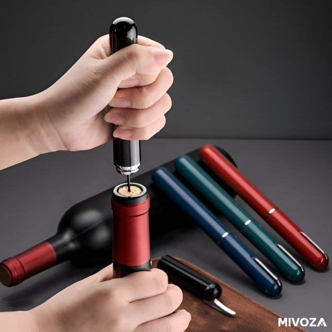 Air Pump Wine Bottle Opener, Stainless Steel Air Pressure Wine Opener with Cork Remover, Wine Accessories
