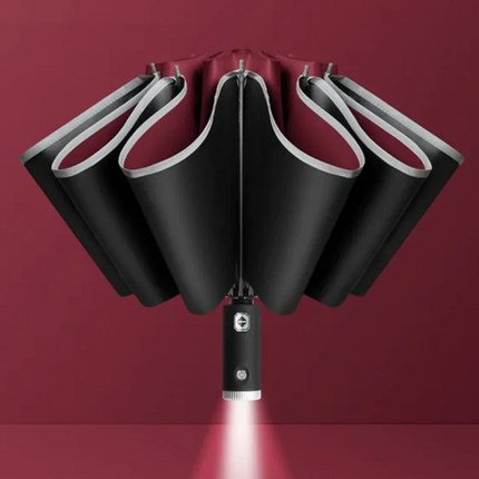 Rain Umbrella with LED Light, Automatic Open Close Umbrella, Wind Resistant Umbrella with Rechargeable Light