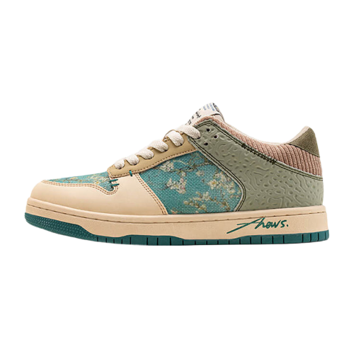 Mens Sneakers, Floral Sneakers for Women with Almond Blossom Print, Mens Casual Shoes with Non Slip Sole