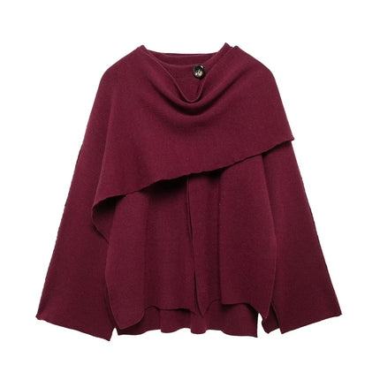 Asymmetrical Poncho Cape, Womens Poncho with Loose Fit – image 11