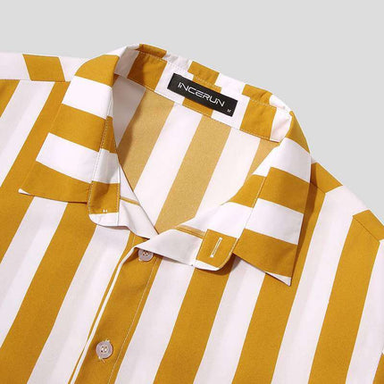 Mens Short Sets, Striped Shirt and Shorts Set – image 8