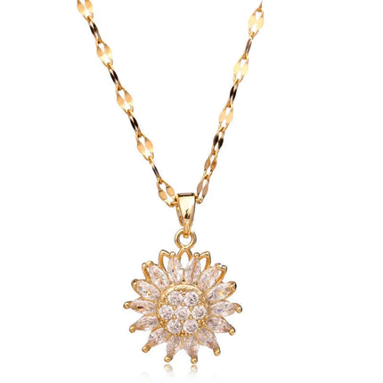 Sunflower Necklaces for Women, Adjustable Gold and Rose Gold Necklace – image 4