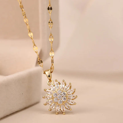 Sunflower Necklaces for Women, Sterling Silver Necklace with Flower Pendant – image 6