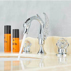 Widespread Brass Bathroom Sink Faucet with Swan Neck – image 7