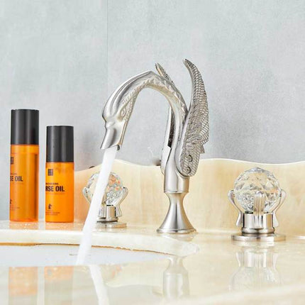 Bathroom Faucets, 3 Hole Bathroom Faucet with Crystal Handles – image 9