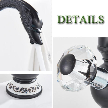 Bathroom Faucet, Swan Sink Faucet Bathroom Mixer Taps with Two Handles