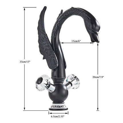 Bathroom Faucet, Single Hole Brass Swan Faucet for Basin