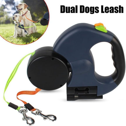 Double Dog Leash, Dog Leash for Two Dogs, No Tangle Rotating Dog Walking Leash for Small to Large Dogs