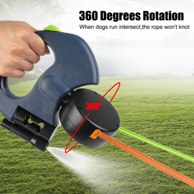 Double Dog Leash, Dog Leash for Two Dogs, No Tangle Rotating Dog Walking Leash for Small to Large Dogs_01