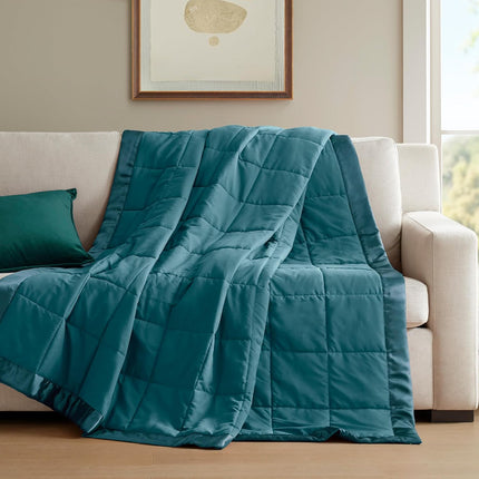 Windom Collection | Down Alternative Blanket with Moisture-Wicking Treatment | Lightweight & Soft Bed Cover for All Seasons, Satin Trim