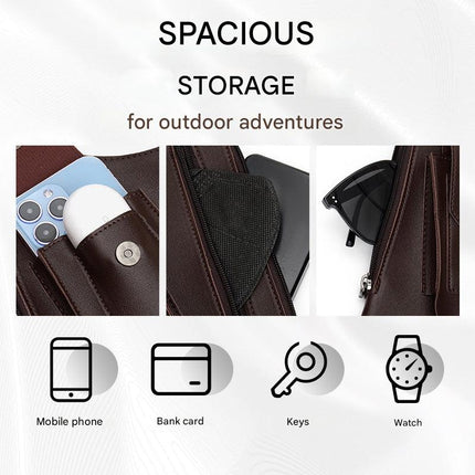 Mens Shoulder Bag, Small Travel Bag for Men, PU Leather Phone Bag with Hidden Zippers and Magnetic Closure – image 6