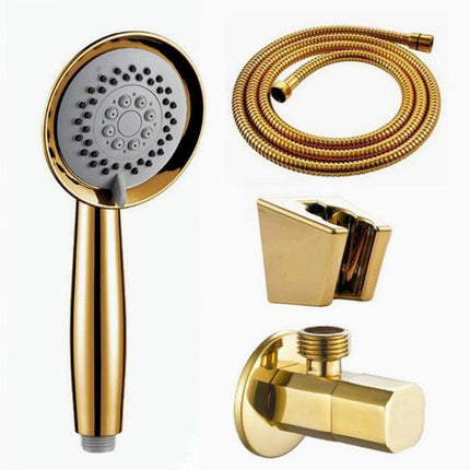 Handheld Shower Head with Holder and Hose, Gold Shower Set with Water Saving Showerhead – image 6