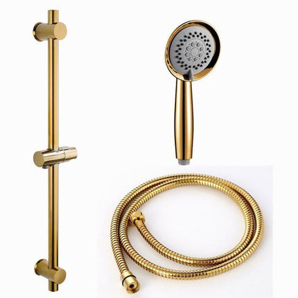 Handheld Shower Head with Holder and Hose, Gold Shower Set with Water Saving Showerhead
