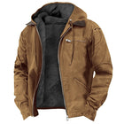 Mens Coat with Hood, Vintage Jacket for Men, Zip Up Hooded Jacket for Cold and Wet Weather