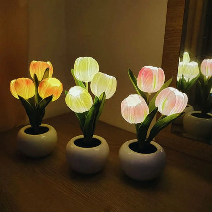 Realistic Tulip Night Light with LED Glow | Decorative Floral Lamp for Ambiance and Relaxation