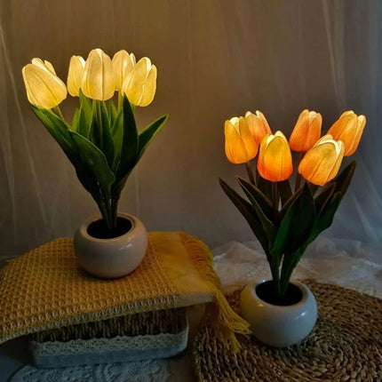 Realistic Tulip Night Light with LED Glow | Decorative Floral Lamp for Ambiance and Relaxation