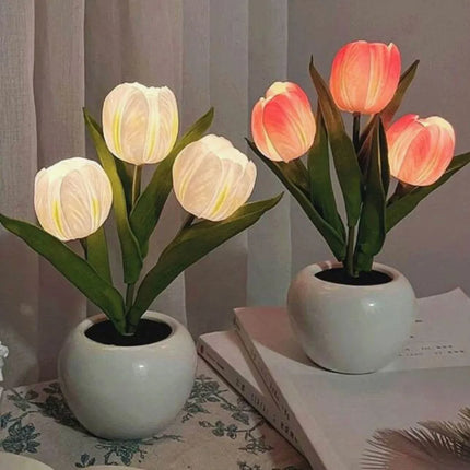 Realistic Tulip Night Light with LED Glow | Decorative Floral Lamp for Ambiance and Relaxation