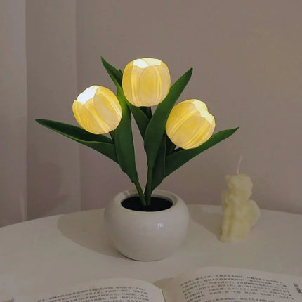 Realistic Tulip Night Light with LED Glow | Decorative Floral Lamp for Ambiance and Relaxation